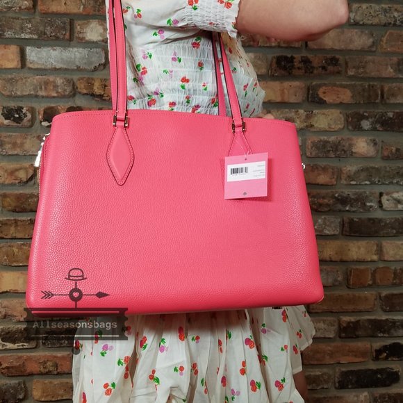 Kate Spade NY New York ZEE ZEE Large Work Tote IN Peach Melba Shoulder bAg - Picture 4 of 6